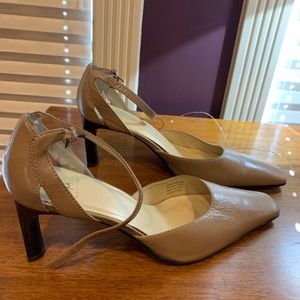 Vintage Leather Square-Toe Heels